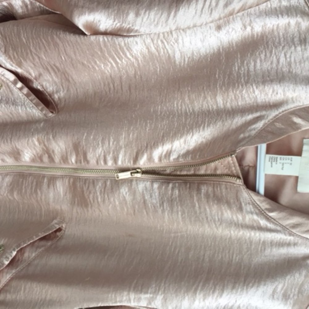 Pink Satin-y Bomber Jacket - Picture 2 of 2